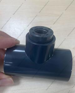 Reducing tee 32x25x32mm PVC dark grey PN16